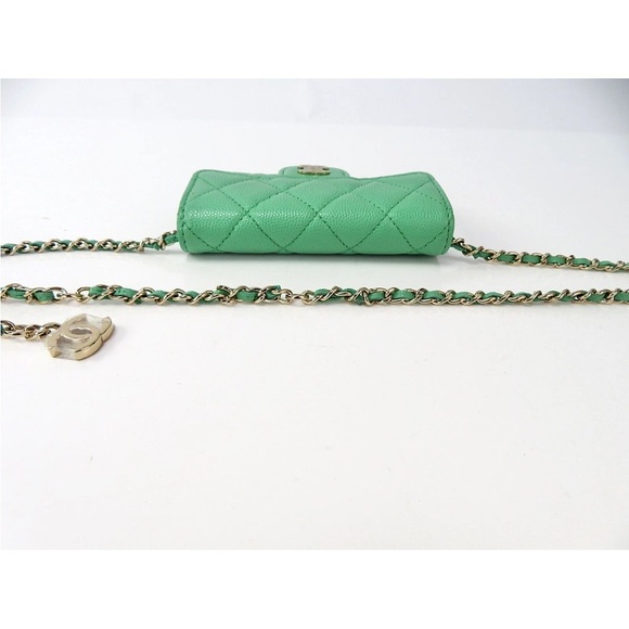 CHANEL Mint Green Quilted Crossbody Bag - Picture 8 of 16
